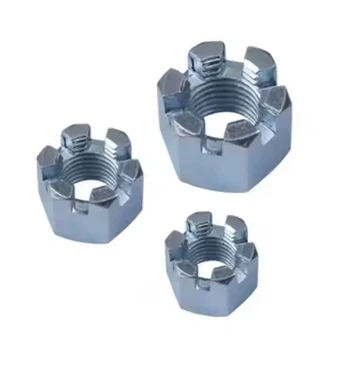 cheap custom white yellow high quality brass zinc plated black oxide Galvanize Carbon Steel SS304 Hex Slotted Castle Nuts DIN935