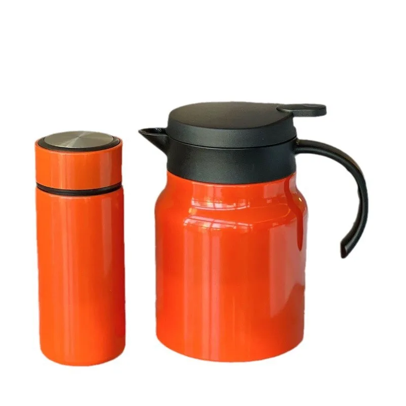 Stainless Steel Gift Set Stew Teapot Straight Cup Business Set Custom Logo Gift Thermos Cup Set
