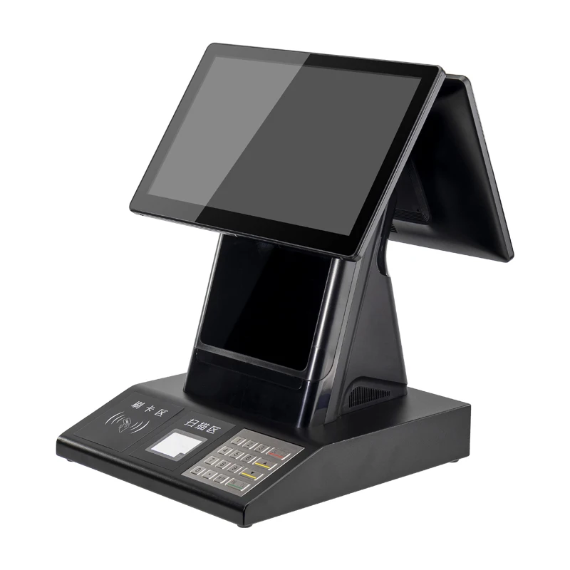 15.6 inch Touch Screen Desktop Self Service Kiosk All in One Order Checkout Cashless POS Payment Kiosk For cinema ticket