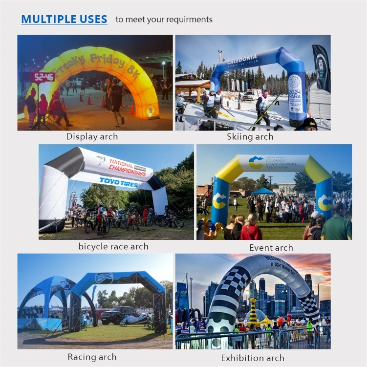 KCCE Outdoor Festival Marathon Race Arches Inflatable Advertising Welcome Gate Balloon Arch Event Entrance Arch With Air Blower