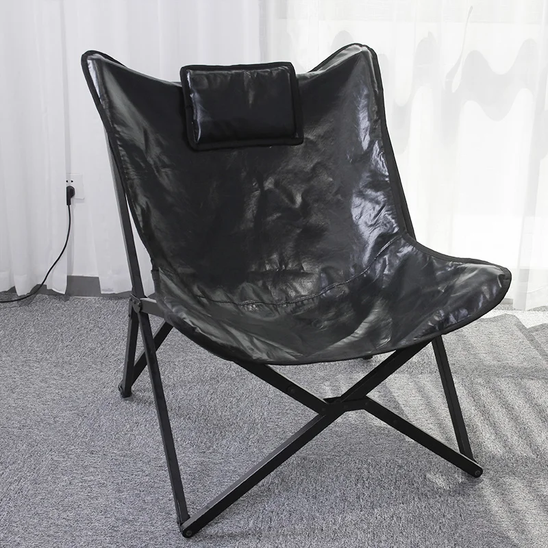 HStex Leather Luxury Outdoor Portable Foldable Home Folding Camping Stool Leisure Butterfly Chair