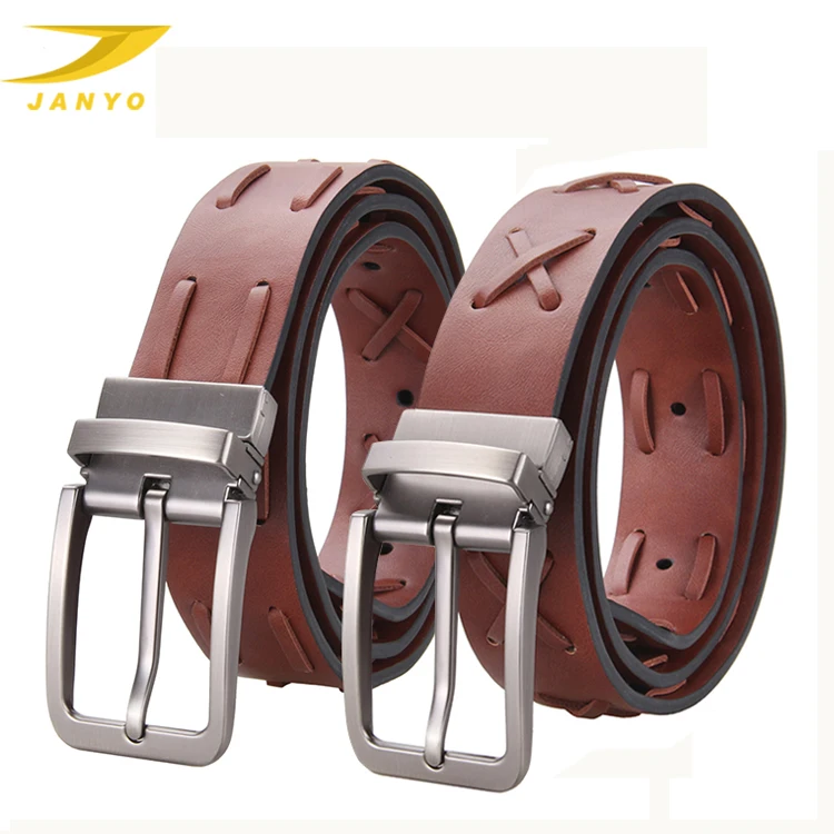 JANYO Newest design top quality buckles casual men braided pu leather belt