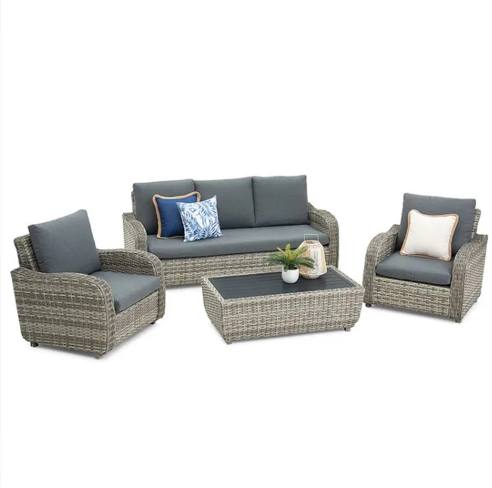 Outdoor rattan sofa courtyard rattan art outdoor balcony leisure  rattan sofa combination furniture