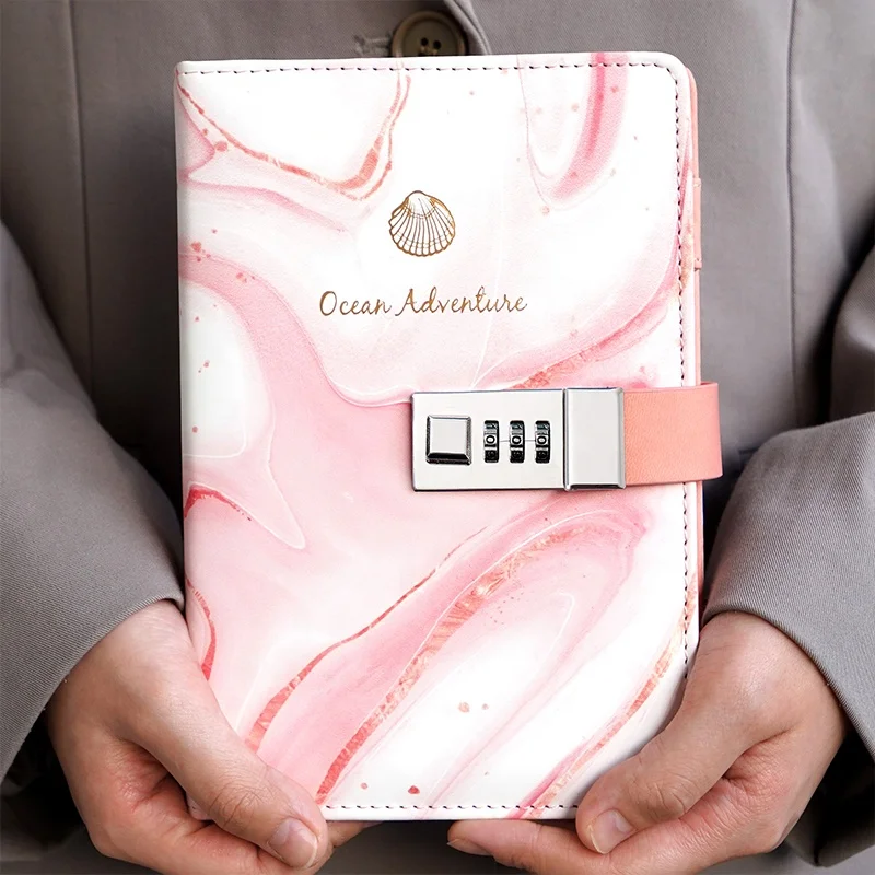 stock cheap personalized pink journal notebook secret diary for girls with lock and key