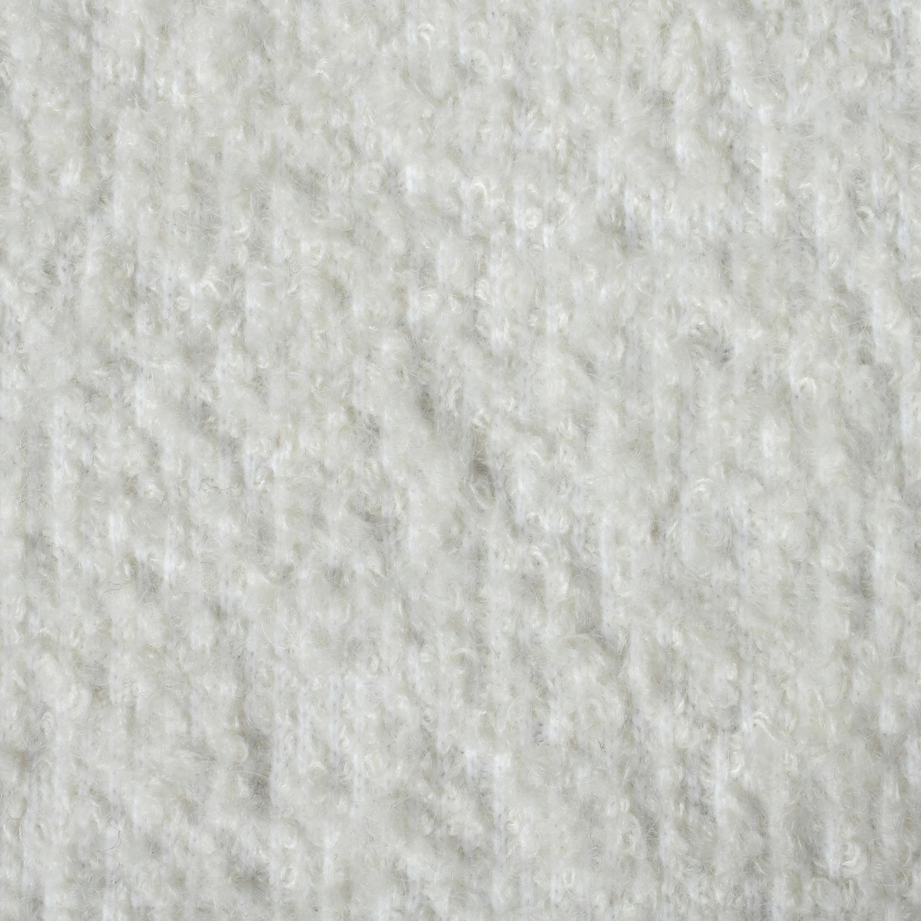 Wholesale Factory Stretch Soft Warmful Pure White Mohair Wool Loop Fancy Yarn Jacquard Alpaca Tweed Clothing Furniture Fabric