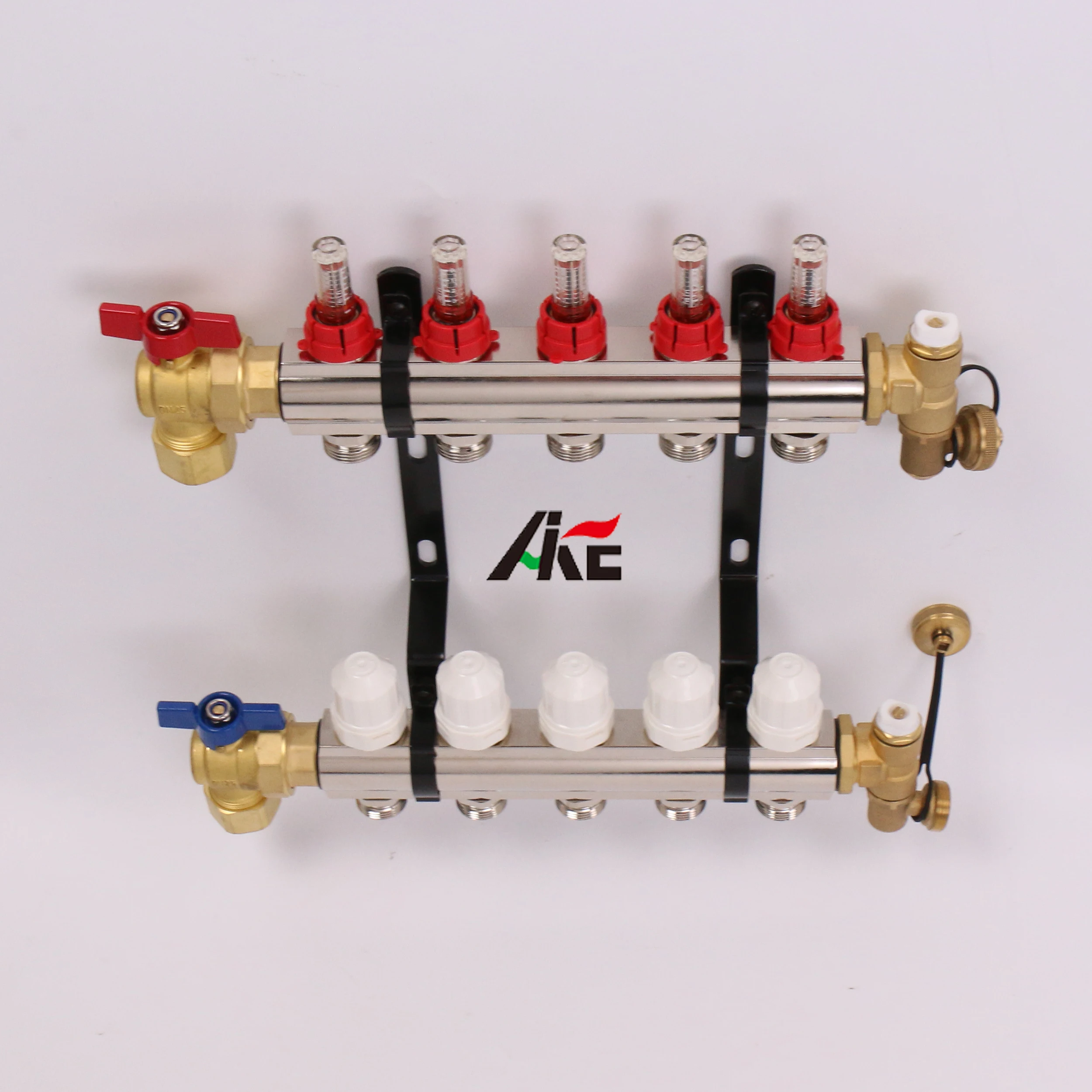 hot sale factory price brass valve kit manifold for radiant underfloor heating brass manifold