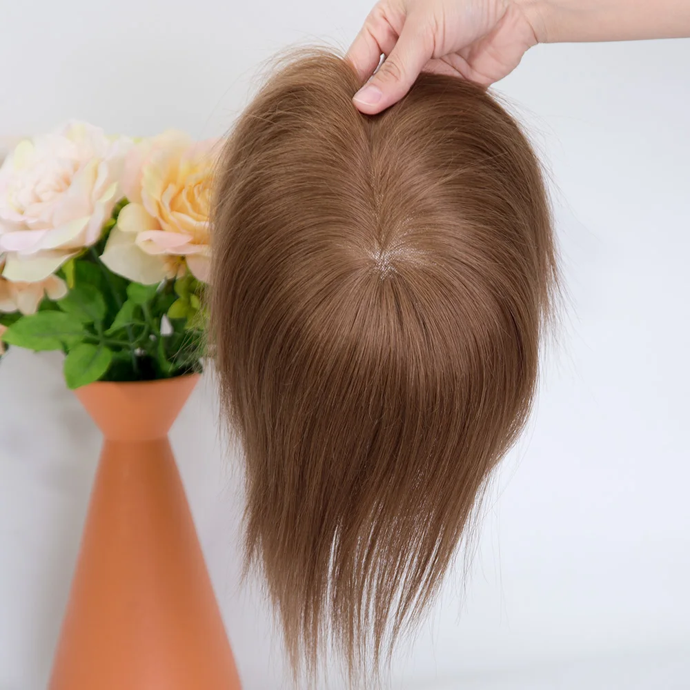 Short mono base toppers European virgin human hair topper for women