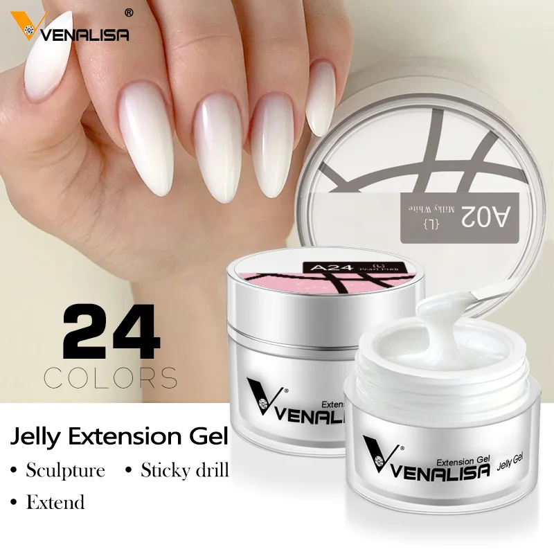 VENALISA 50ML OEM/ODM Manicure Private Label LED UV Fast Cure Nail Extension Thick Camouflage Color Nail Art Building Jelly Gel