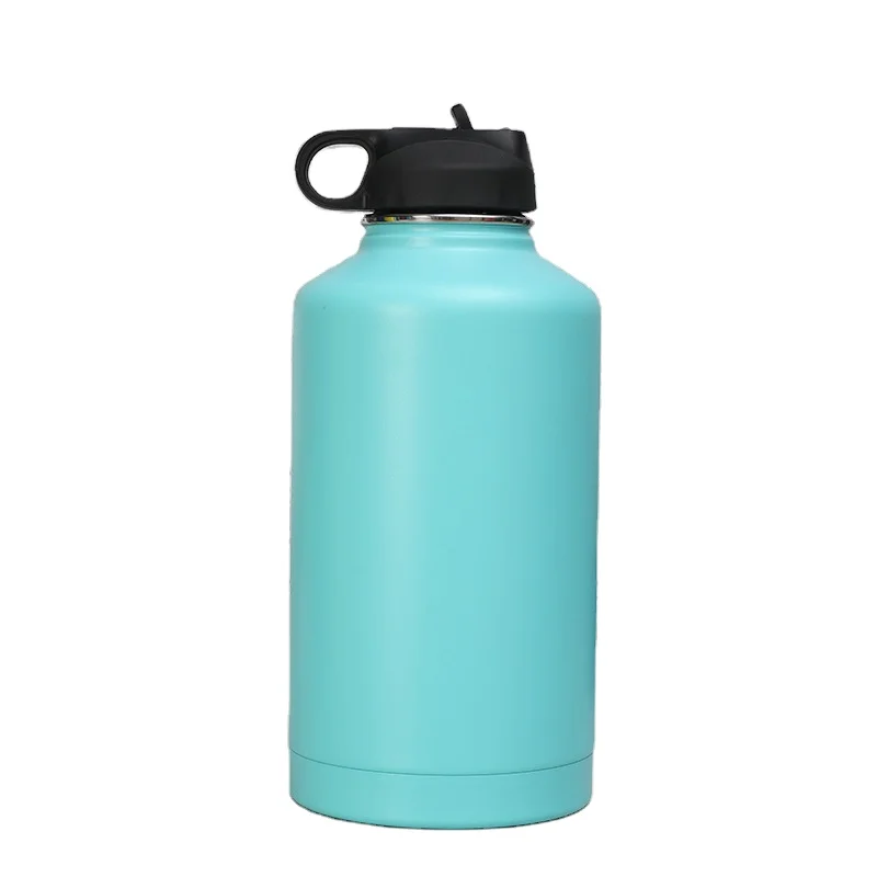 Customized Logo Insulated Vacuum Double Wall Sport Wide Mouth Stainless Steel Water Bottle 64oz
