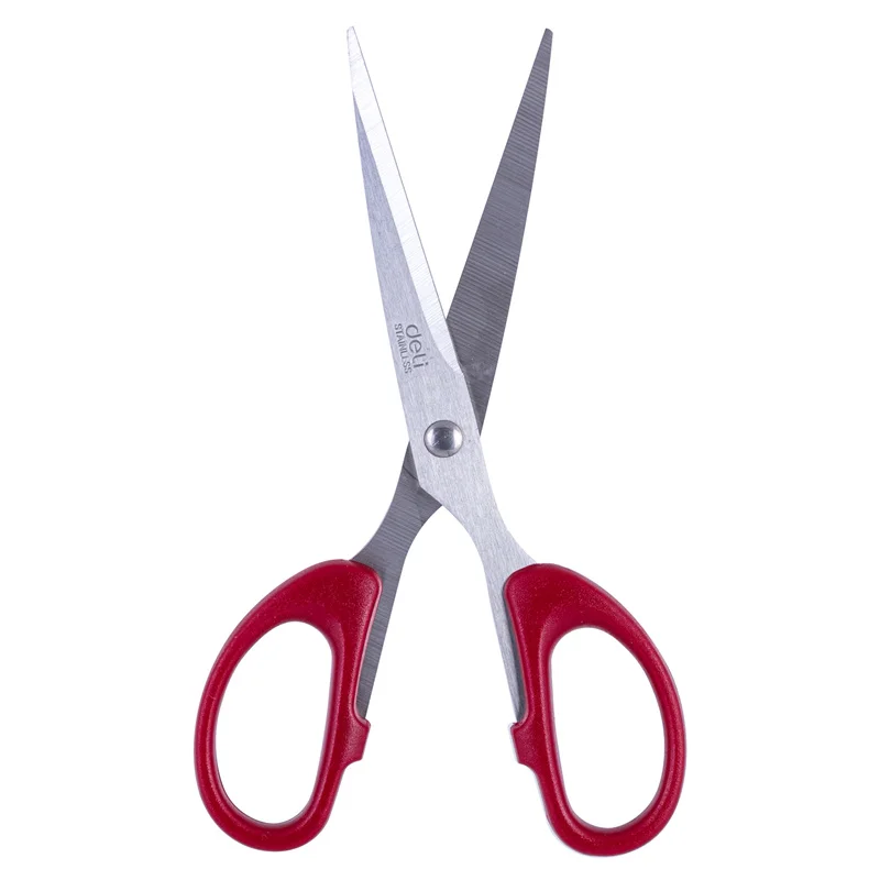deli E6034 # scissors durable school stationery # 160mm # black/red