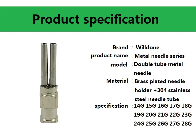 
High Precision Double Head Glue Dispensing Stainless Steel Syringe Needles 