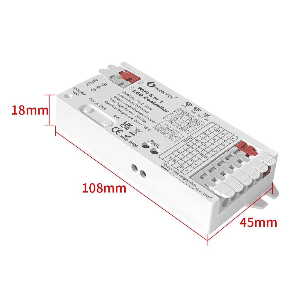 GLEDOPTO WIFI LED controller RGB RGBCCT RGBW CCT dimmer bluetooth wifi 2.4GHz RF Sync function Reset Easy