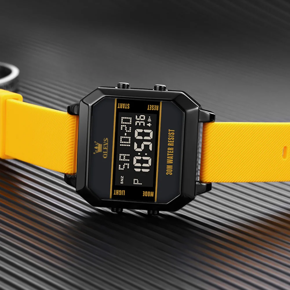 OLEVS 1103 elegance shenzhen man digital watch nice Silicone strap Luminous Multi function low moq Casual wristwatch