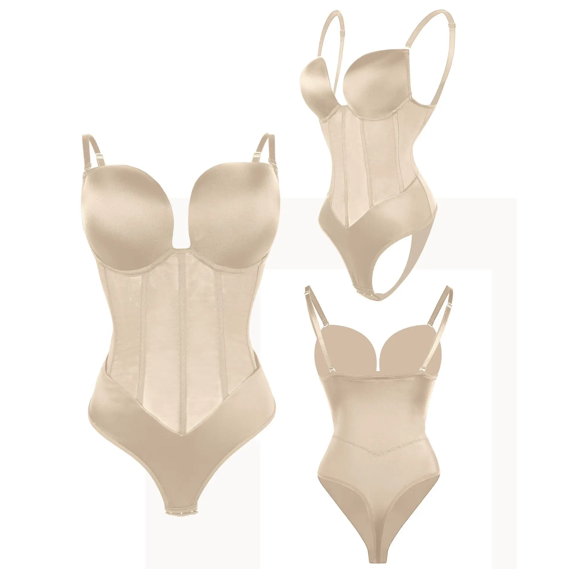 Women Body Shaper Bodysuit Butt Lifter Tummy Control One Piece Shapewear With Bra Corset Under Dress Underwear Shapewear