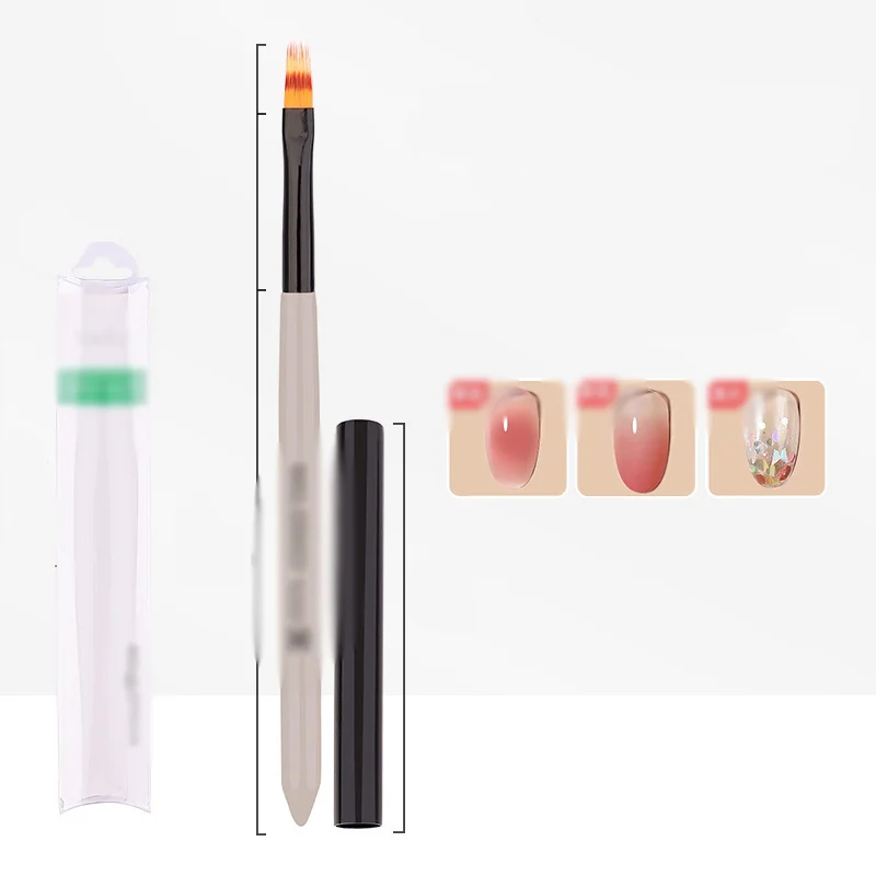 RU Gradient serrated smudge brush paint staggered lines lace painted nail pen tool