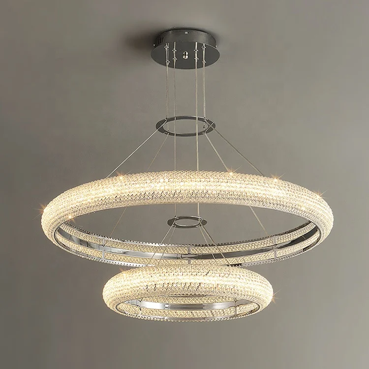 European modern fashion design crystal pendant lamp hanging indoor decor lighting led chandelier