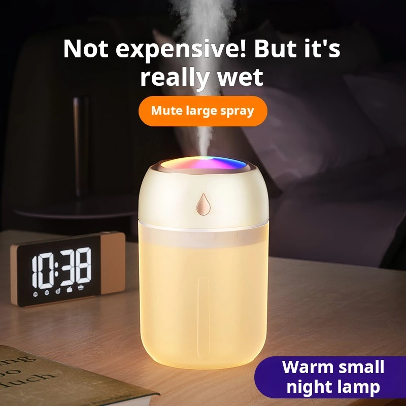 Customizable logo home, car portable small humidifier nano water mist colorful lights 330ml large water tank humidifier