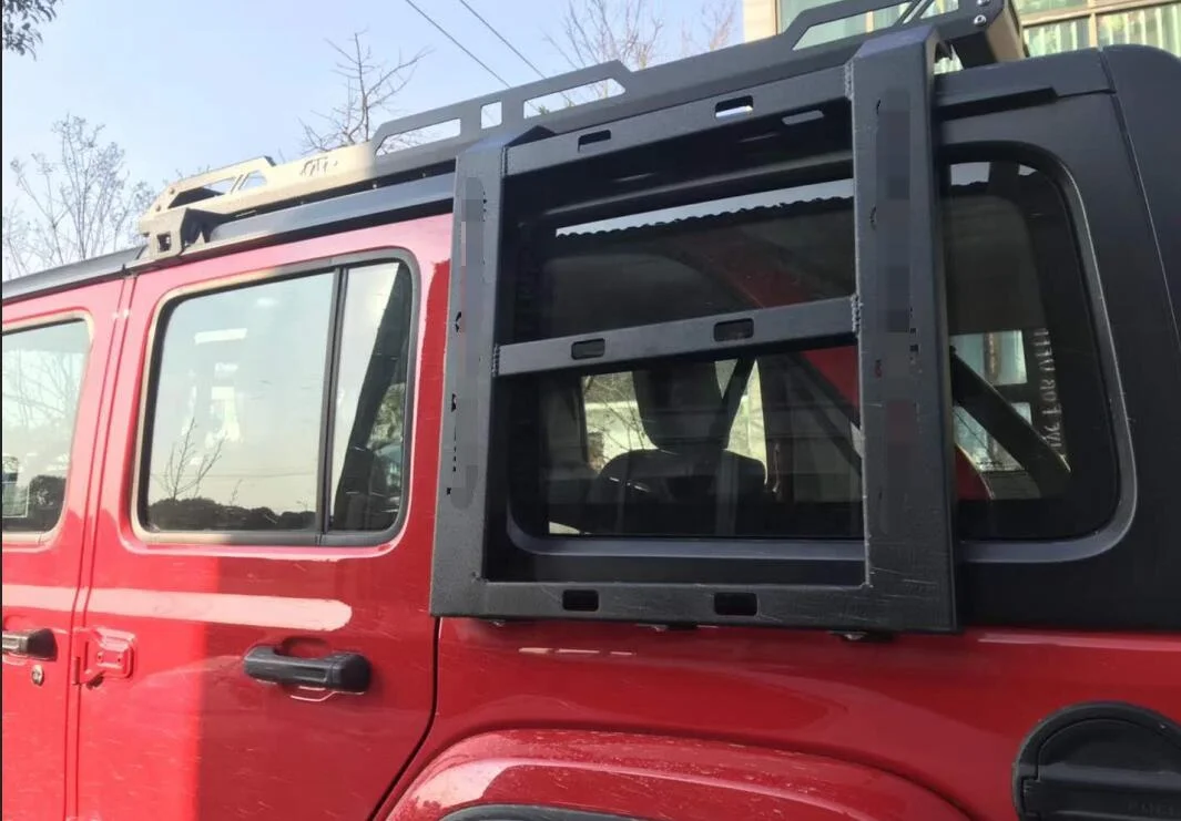 4X4 Автомобильный багажник на крышу со светодиодной подсветкой, лестница, багажник, комплект для крепления, корзина для груза для Wrangler JK JKU JL Gladiator