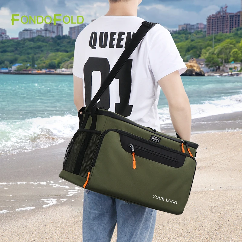 Fondofold Custom Large Capacity Thermal Insulated Waterproof  Leak Proof Eco-friendly Oxford  Picnic Lunch Tote Cooler Bag