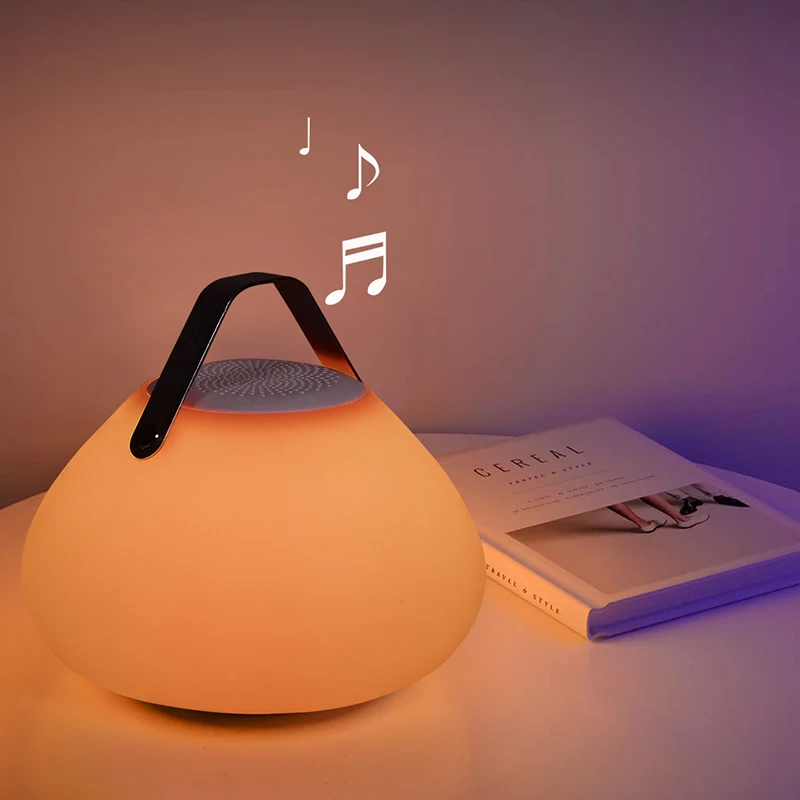 Intelligent Atmosphere Portable Lantern Style Led Table Light Audio Bluetooth Speaker Desk Lamp Lighting Speaker