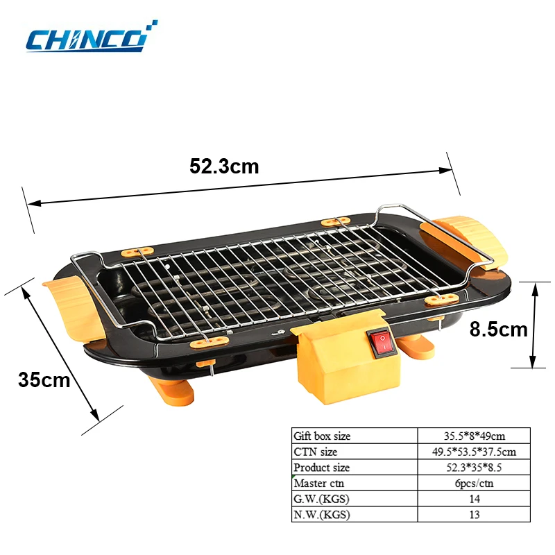 China Barbecue 2000W Multi Function electric table top grill gas