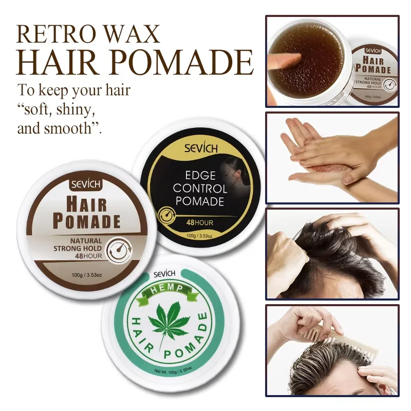 SEVICH Quality Hair Styling Wax Hot Selling Strong Natural Care Product Custom Edge Control And Brush Hold Logo