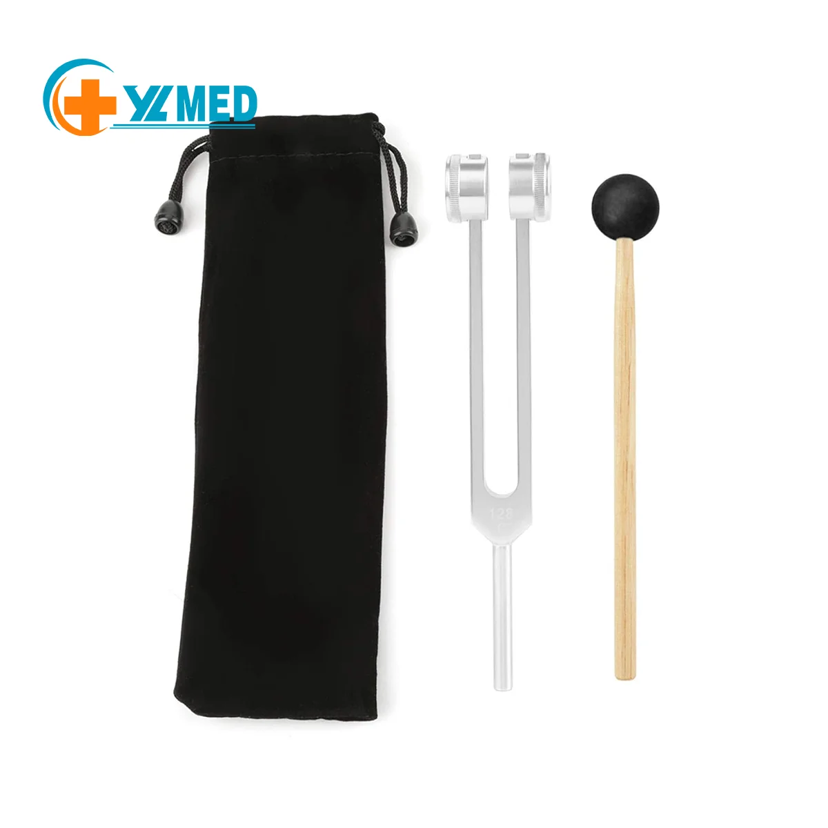 128Hz Aluminum diagnostic ear Tuning fork Medicine Chakra Hammer Ball Vibration acoustic tool Clinical neurosensory diagnosis