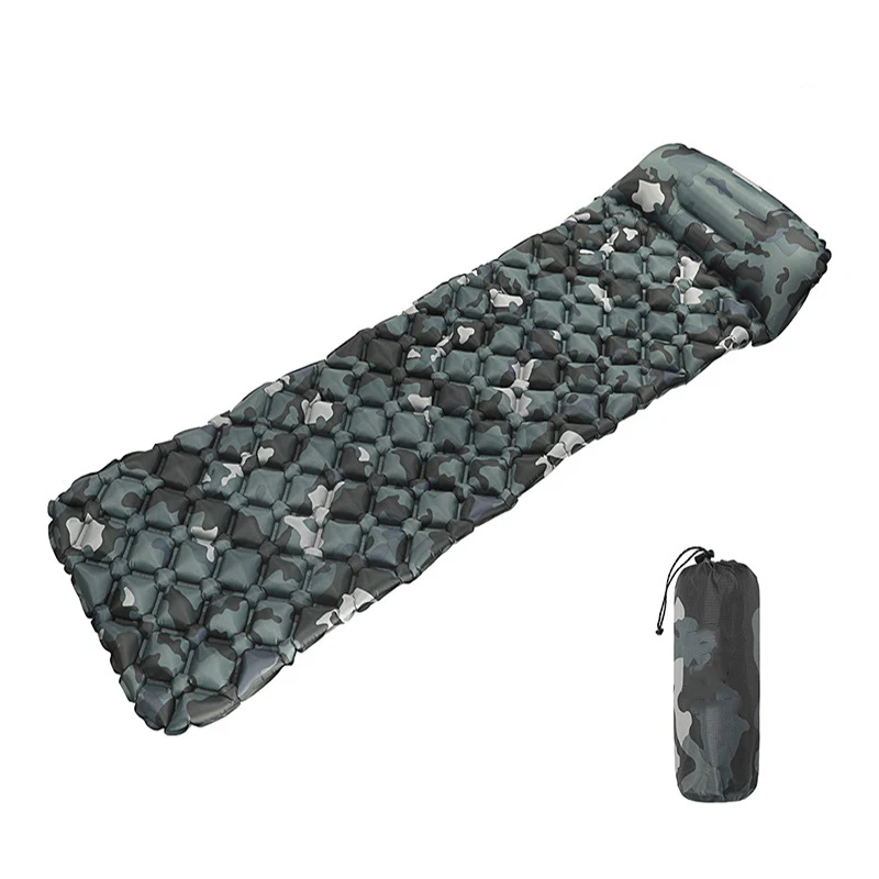 
Outdoor Folding Ultralight TPU Air Backpacking Camping Mattress Inflatable Sleeping Mat Pad With Pillow 