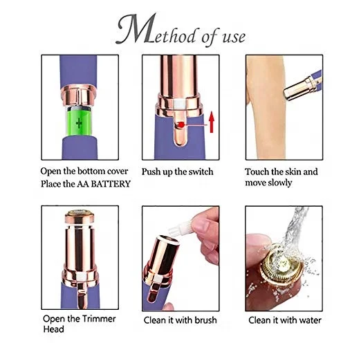 Painless Battery Mini Epilator Electric Depiladora Women Lady Portable Hair Removal