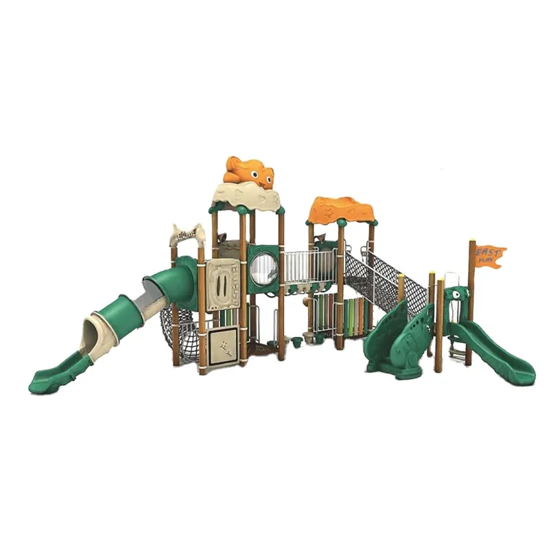 Wholesale Popular Amusement park plastic Children games kids play set outdoor park slides playground equipment