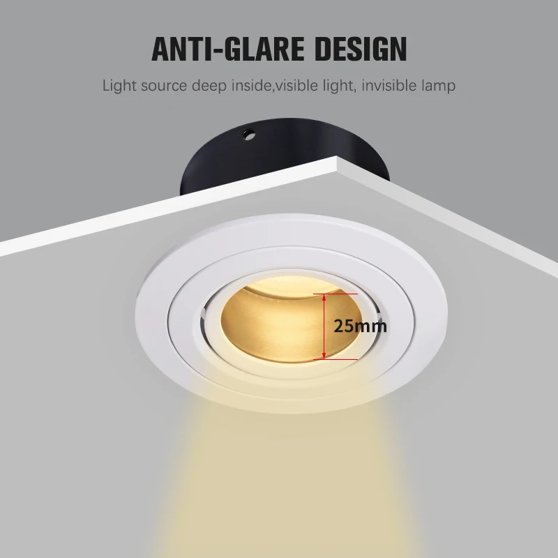 Factory Round Anti Glare Spotlight LED Recessed Ceiling Light Spot Lights Led Downlight with 2 years Warranty