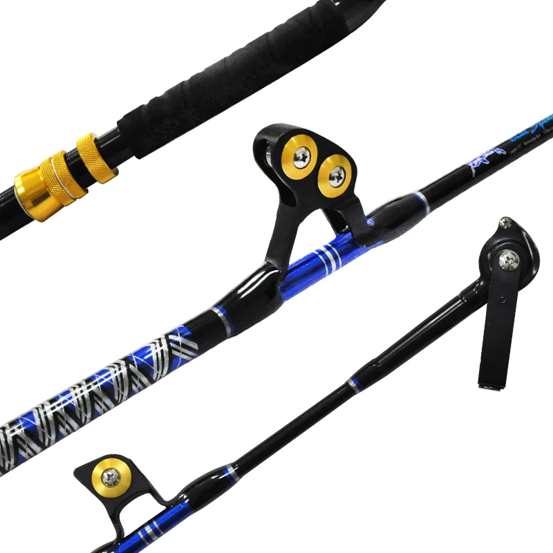 130 lbs tuna multi peace rod saltwater big game and reel heavy fiberglass fishing