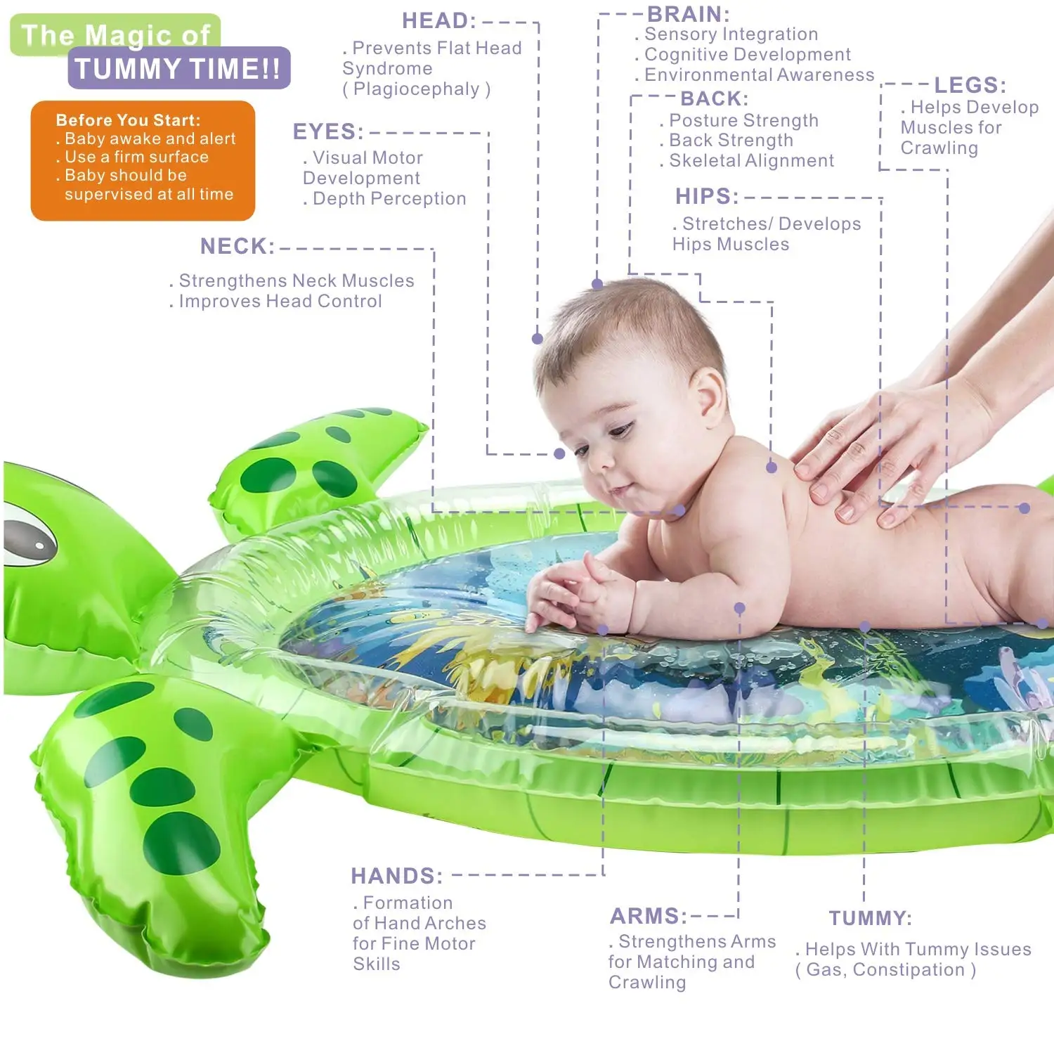 free sample baby toys turtle shapes baby tummy times waterproof inflatable non toxic gym activity kids baby water play mats