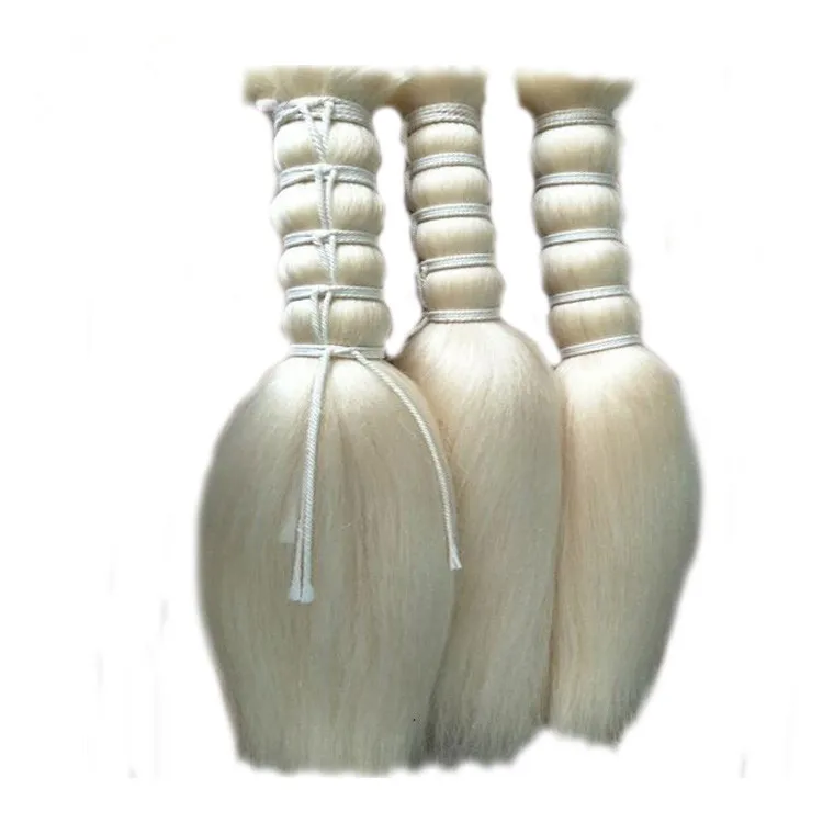 100% Natural yak hair black and white color 15cm-70cm for hair extension and wigs