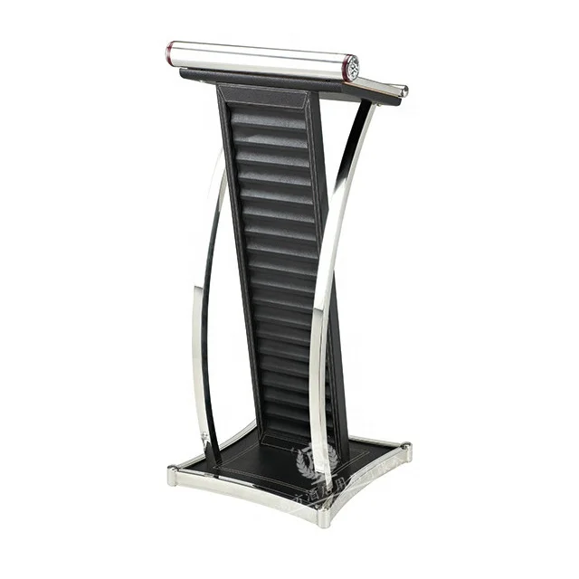 GNF  modern Mirror Polished Stainless Steel church podium with leather