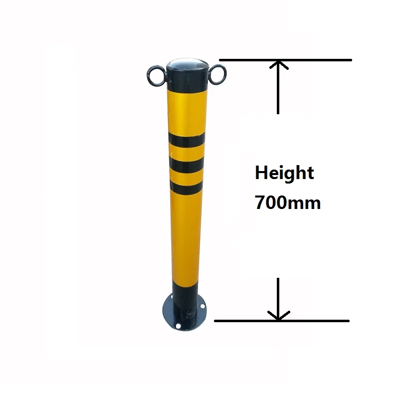 Height 700mm metal collapsible car parking bollard plastic traffic road divider