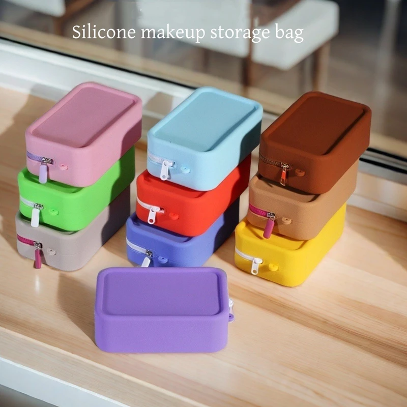Wholesale Silicone Oral Care Bag Cosmetic Storage Bag Large Capacity Wash Bag Travel Portable Handbag Girls Gift 18*11*6.5cm