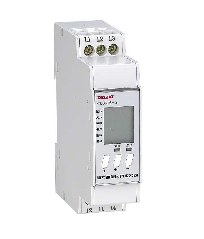
single phase failure relay CDXJ6 220V 380V 50HZ phase failure relay with liquid crystal display 