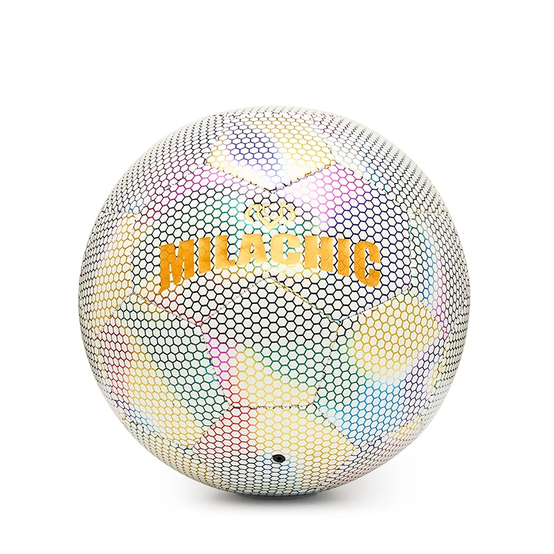 Professional customization of high-quality standard size 5 football PU machine sewing reflective football Night Glow soccer