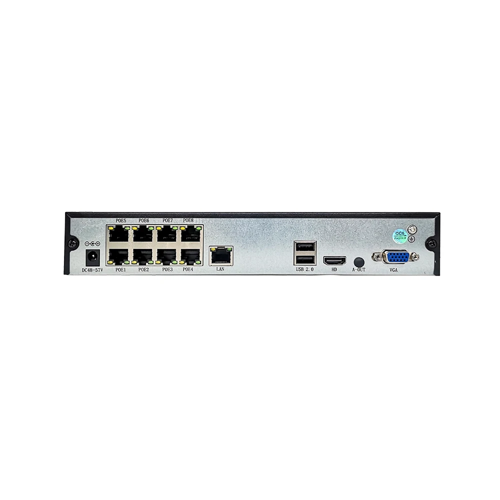 H.265/ H.264 Dual-stream 1080P/5MP/8MP Full HD Output Network Video Recorder 4ch/8ch POE NVR