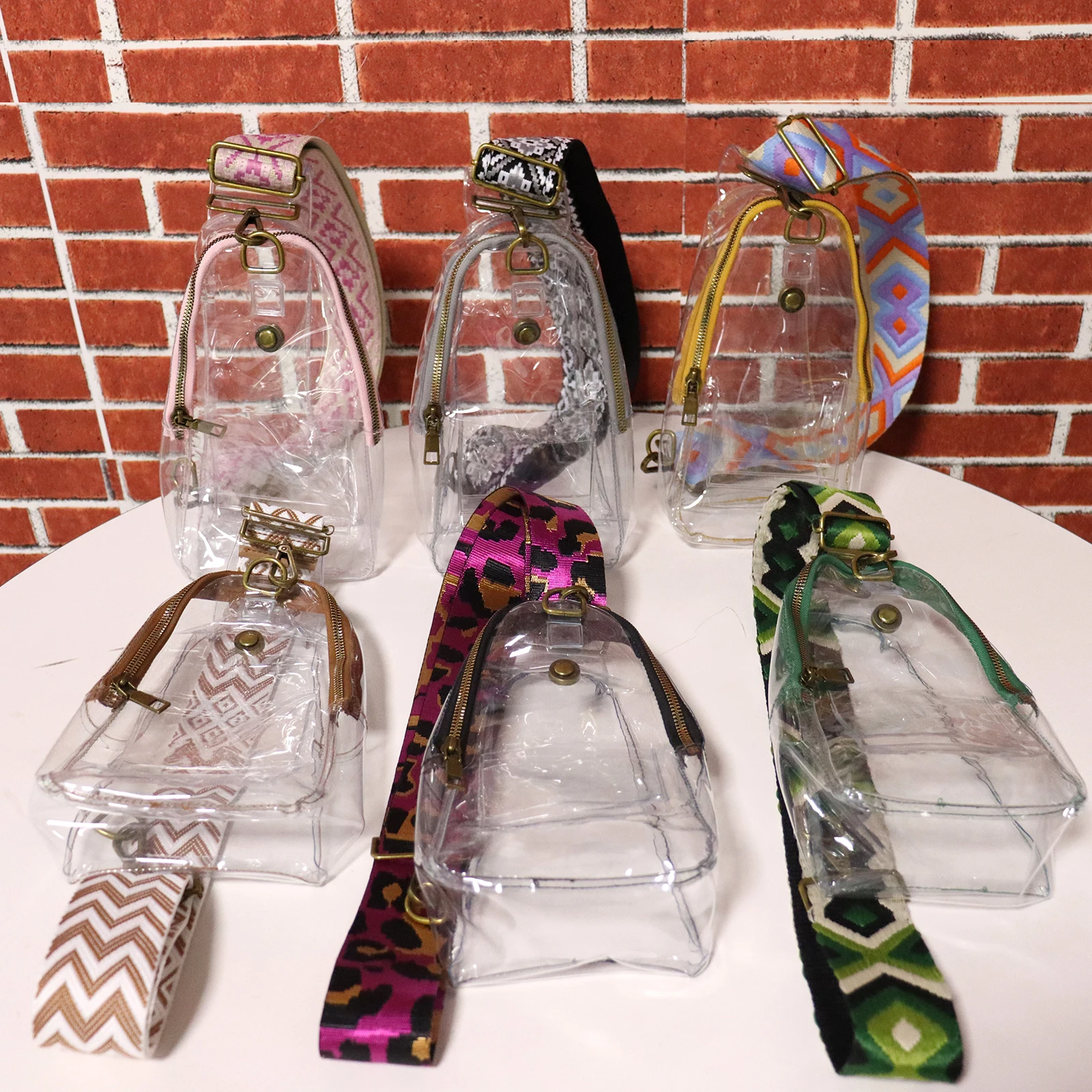 2022 New Transparent PVC Ladies Sling Bag Retro Chest Bag With Fashion Leopard Print Shoulder Strap DMA82034