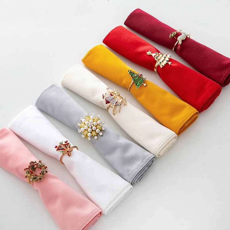 New Arrival Elegant Pure Color Cloth Blush Cotton Napkins Wedding Restaurant Table Napkins Dinner For Dinner Table