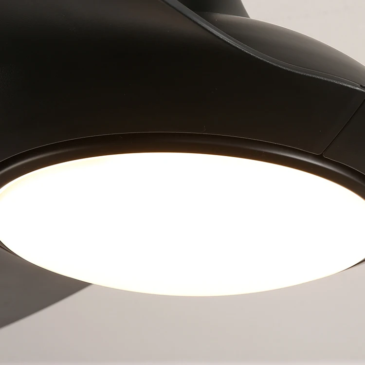 52 Inch Ultra Thin ABS Blade 6 Files Wind Speed Adjustable Remote Control Led Ceiling Fan With Light