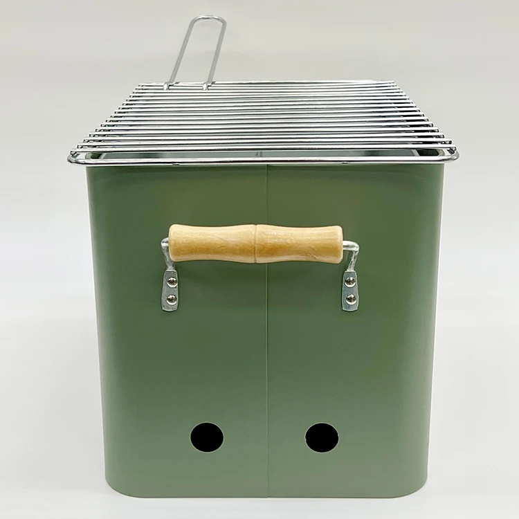 Camping Mini Grill Squad Bucket Shape Barbecue Grill Outdoor Charcoal BBQ Grill