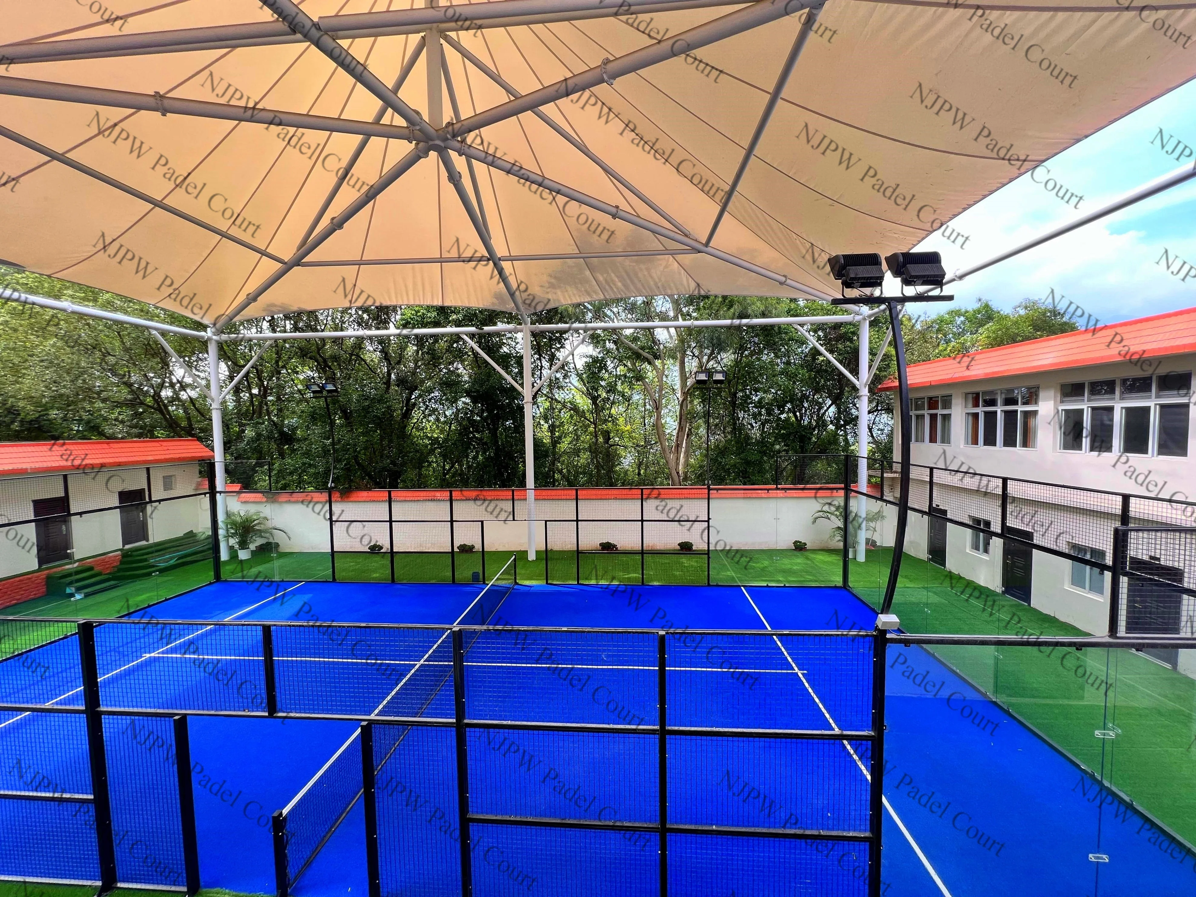 PADELWORKER customized artificial lawn and column color panoramic padle court paddle tennis