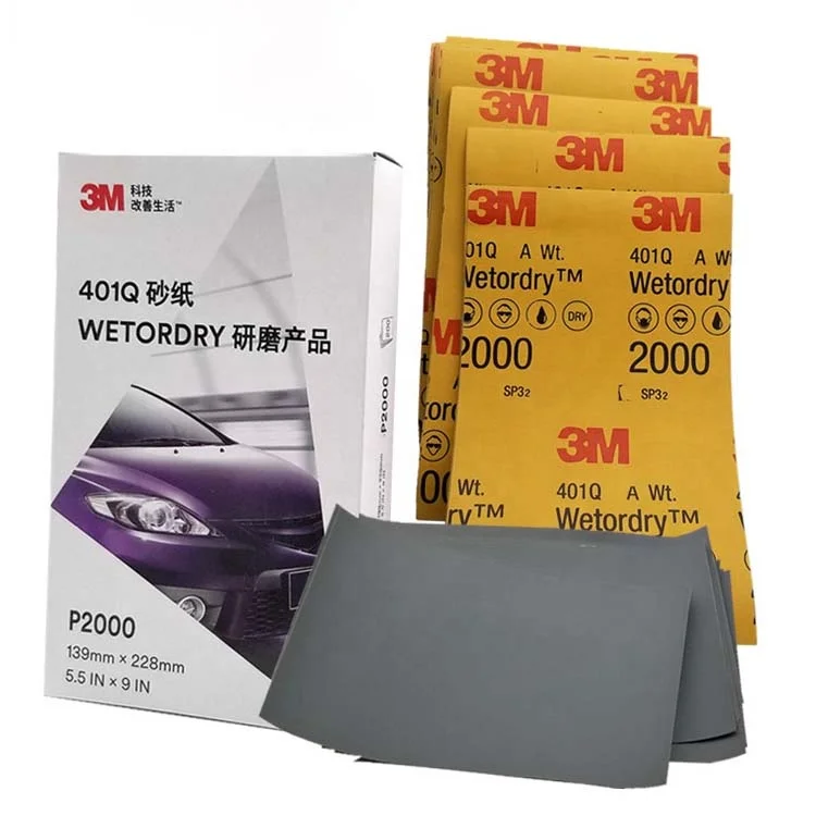 High quality 3M 401Q Wet and Dry Latex Silicon Carbide Waterproof Sand Paper Sheet