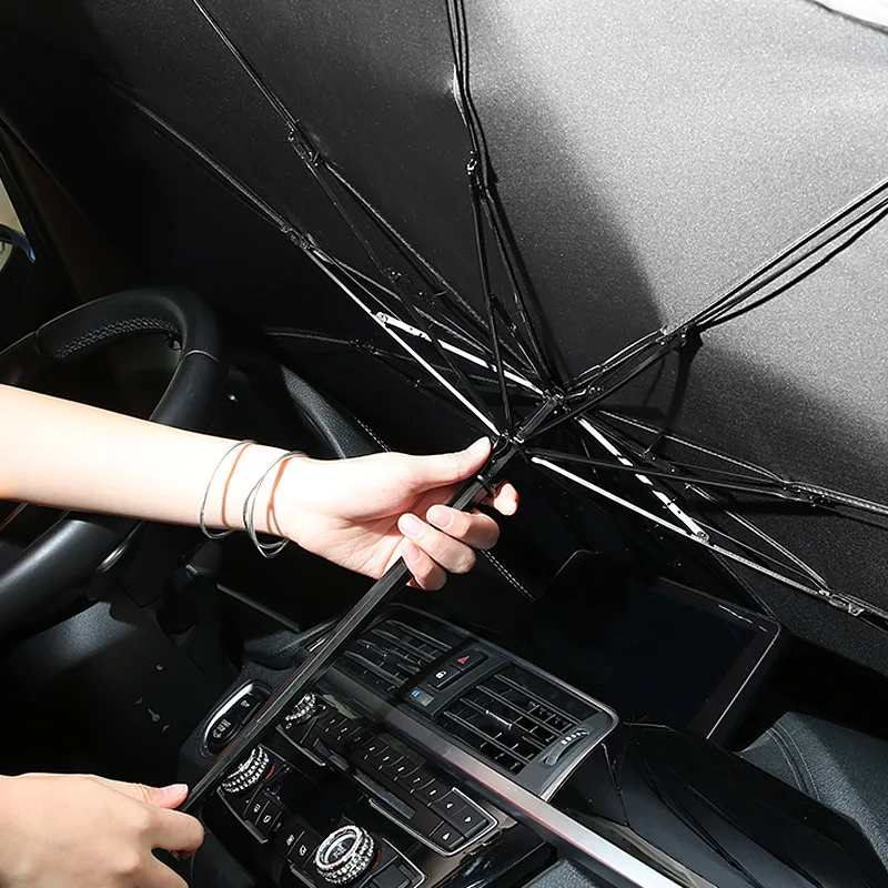 Car sunshade can be customized anti-ultraviolet accessories umbrella can be folded car anti-ultraviolet umbrella