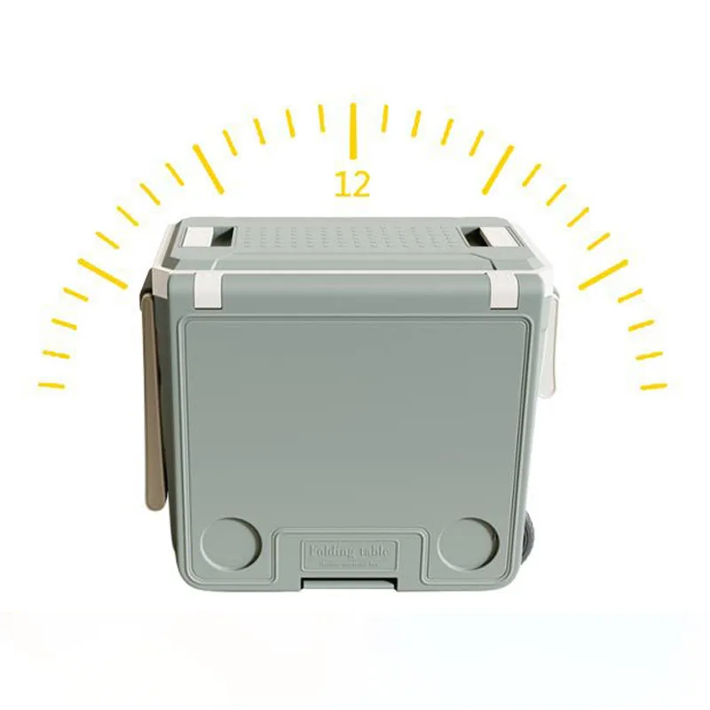 Foldable outdoor picnic cool boxes wheeled portable Ice table stools camping table cooler box with wheels