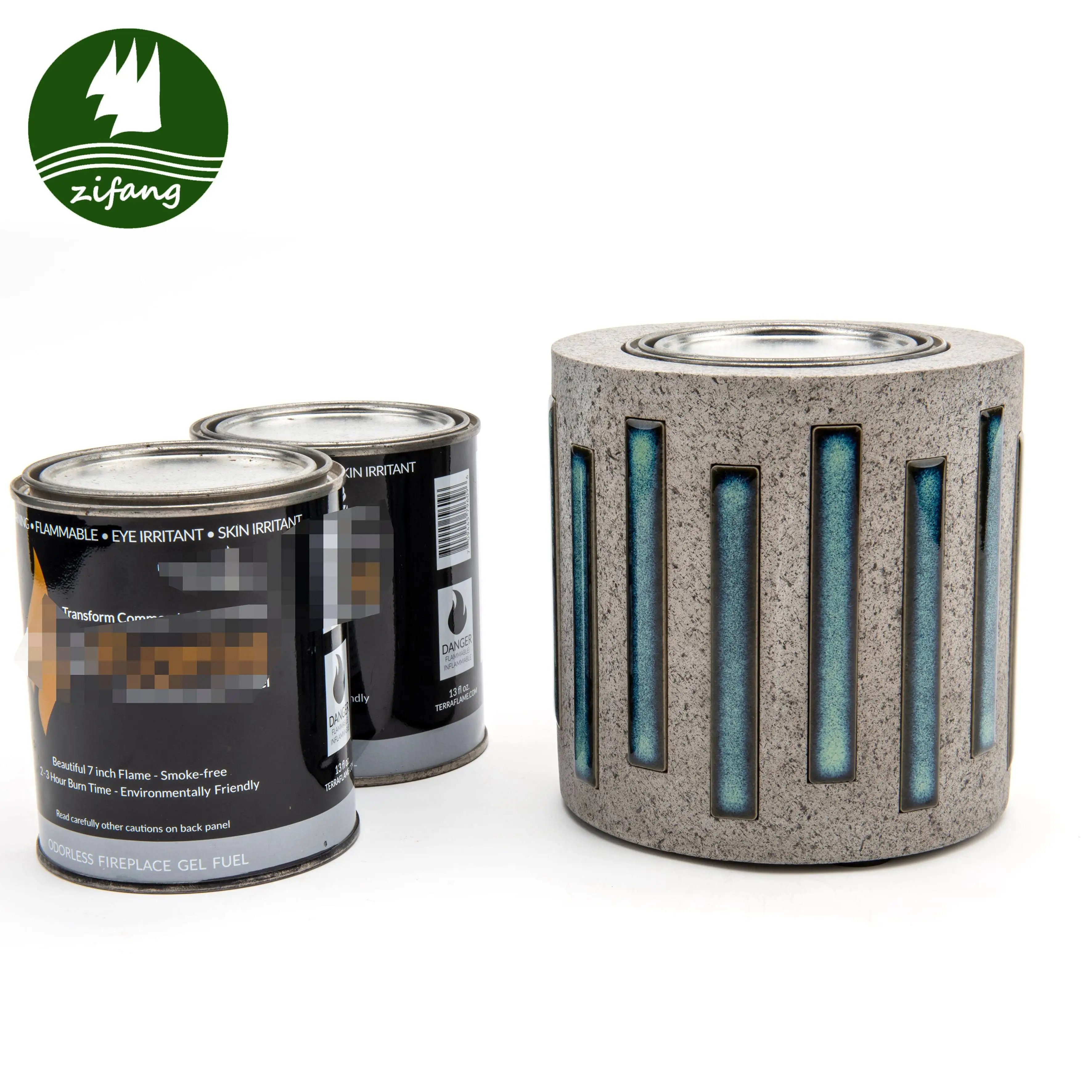 Factory Direct Sale Indoor Decorative Cement Mosaic Art Inlaid Fire Pit Tabletop Bio Ethanol Fireplace