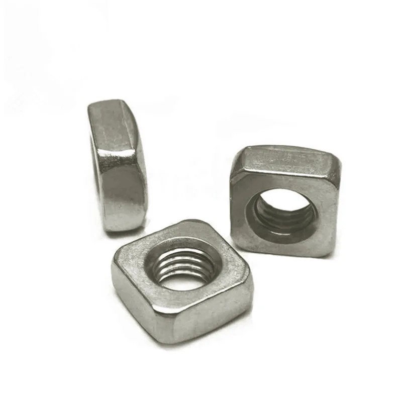 Stainless steel 304 316 plain square nut m3 metric zinc plated galvanized square nuts din 571